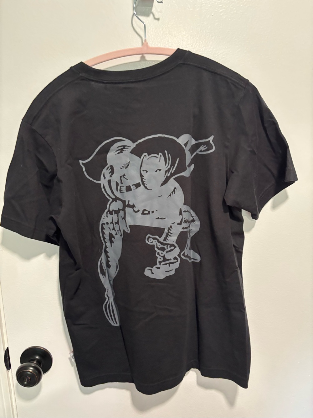 Uniqlo Black Short-Sleeve Tee with Gray Graphic black panther graphics